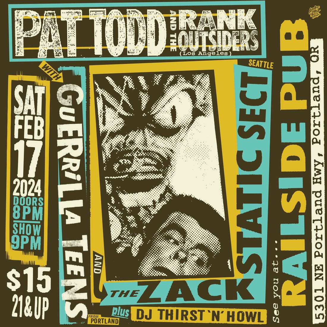 The Zack Static Sect gig poster — Railside Pub