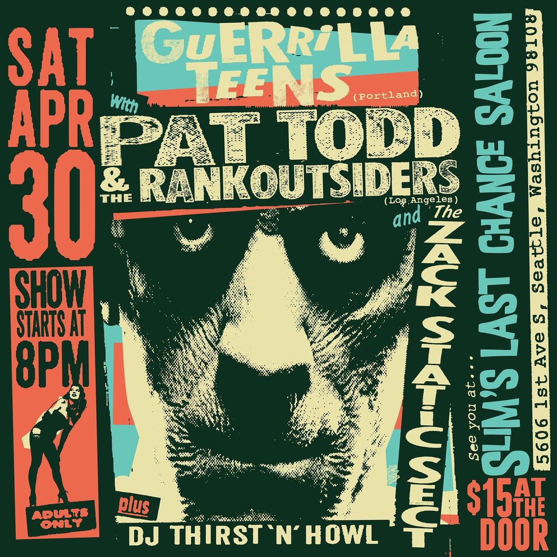 The Zack Static Sect gig poster — Slims Last Chance